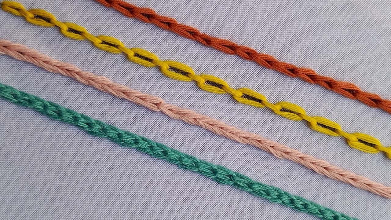 Chain Stitch Embroidery Tutorial for Beginners Perfect for Border | Chain Stitch Variation Tutorial