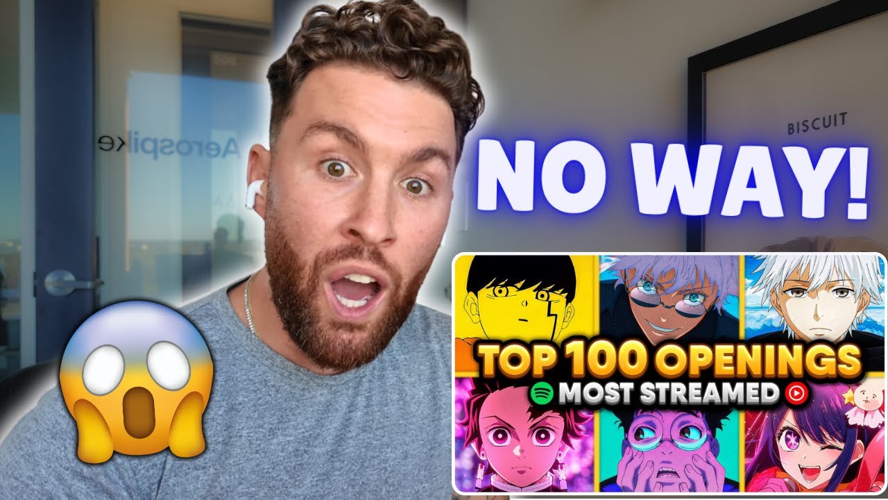 РЕАКЦИИ АНИМЕ-НУБОВ | 100 самых популярных аниме-опенингов всех времён 🔥
