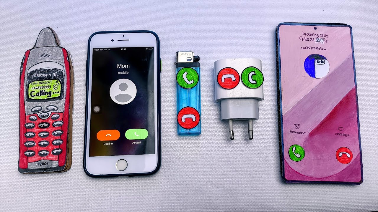 Ericsson R10s vs iPhone 7 Mom vs Gas Lighter vs Charger Phone vs Galaxy s23 Ultra incoming call