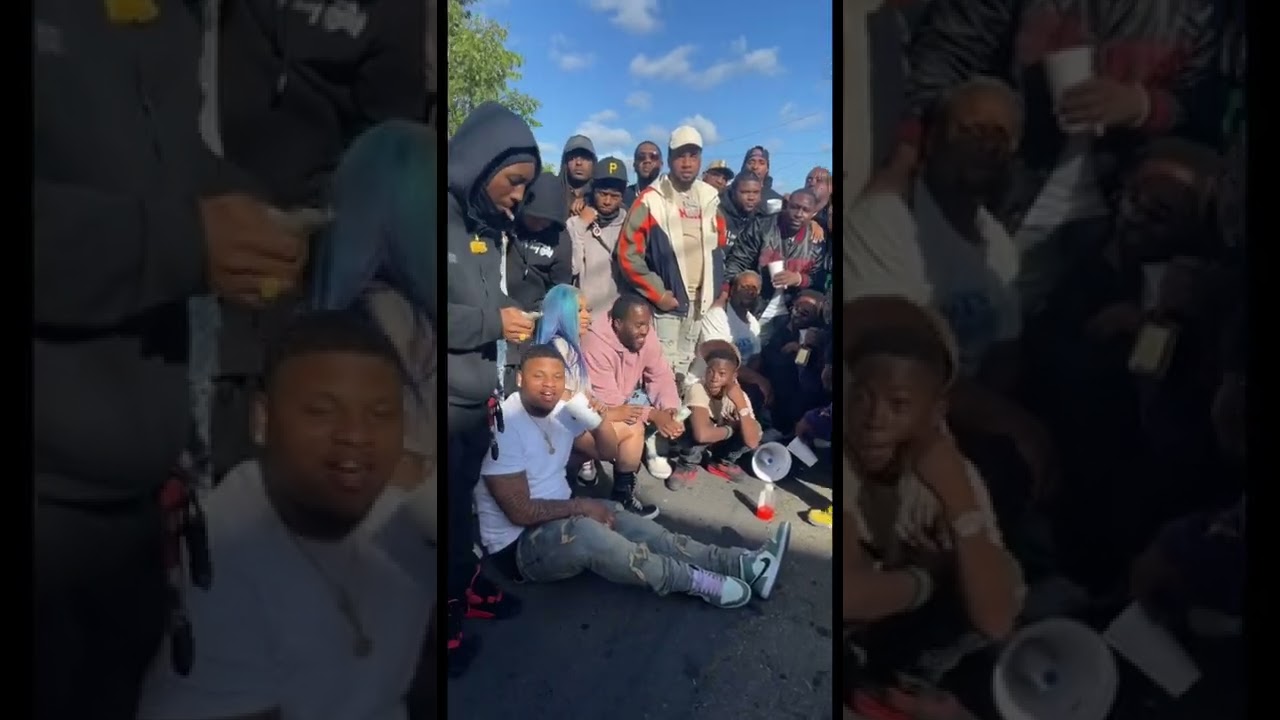 Philthy Rich and his WHOLE HOOD outside on Seminary on 59 Day