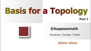 Basis for a Topology (Part-1) ( Urdu | Hindi ) | Suppose Math with Akhtar Abbas