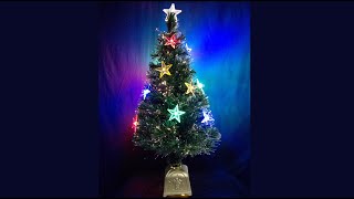 Multi Colour With Led Star Decorations Fibre Optic Tree