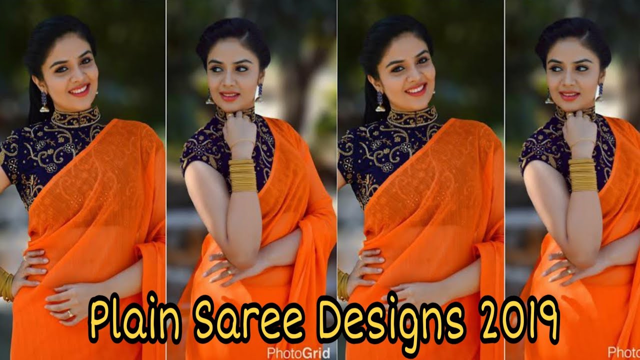 Latest Designer Blouse with Plain Saree | Designer Black Saree for Party