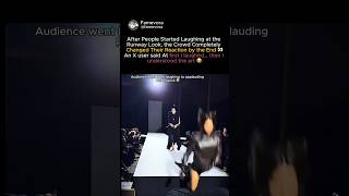 This runway walk looked ridiculous at first until the crowd realized the creativity #FashionShow