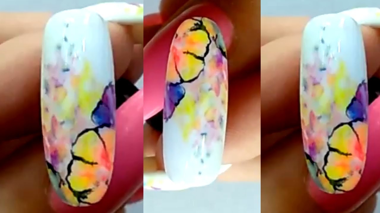 Watercolor Flower Nail Art Watercolor Flower Nails Watercolor