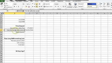 How to Subtract Dates in Excel 2010