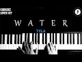 Tyla - Water Karaoke LOWER KEY Slowed Acoustic Piano Instrumental Cover