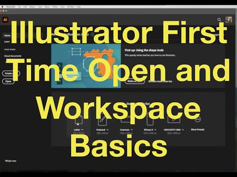Illustrator CC 2020   Initial Open, Creating a New Document, Workspace Setup