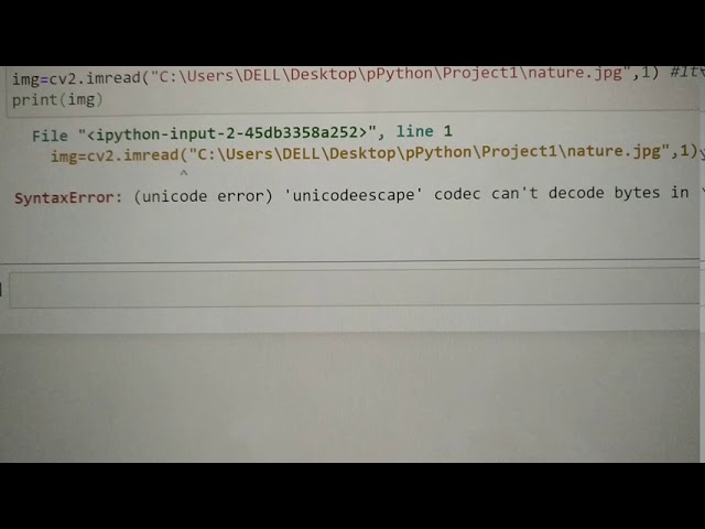 Unicode error 'unicodeescape' codec can't decode bytes in position