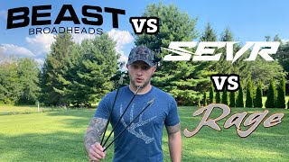 Beast broadheads vs Sevr broadheads vs Rage broadheads Review! Mechanical broadhead for deer hunting