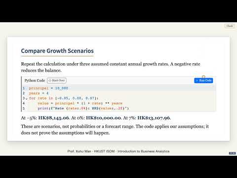 Compound Growth in Python: Build a Savings Model Step by Step | ISOM2600 0.6