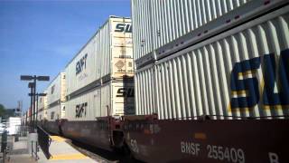 BNSF 7250 leads Container train at La Plata, Mo.