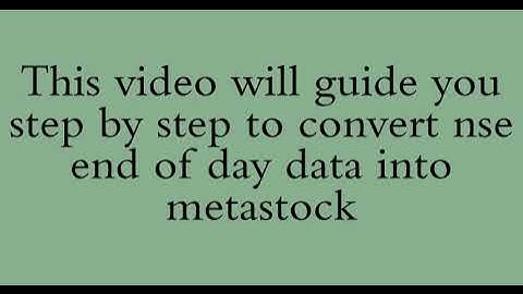 NSE EOD Data to metastock Conversion