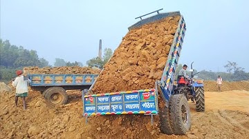 Hydraulic of Tractor | River Soil Loading and Unloading Over The Rough Roads Unload Digital Facility
