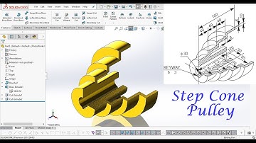 Step Cone Pully make in Solidworks || Step Cone Pully || Pully Drive || SolidWorks Tutorial