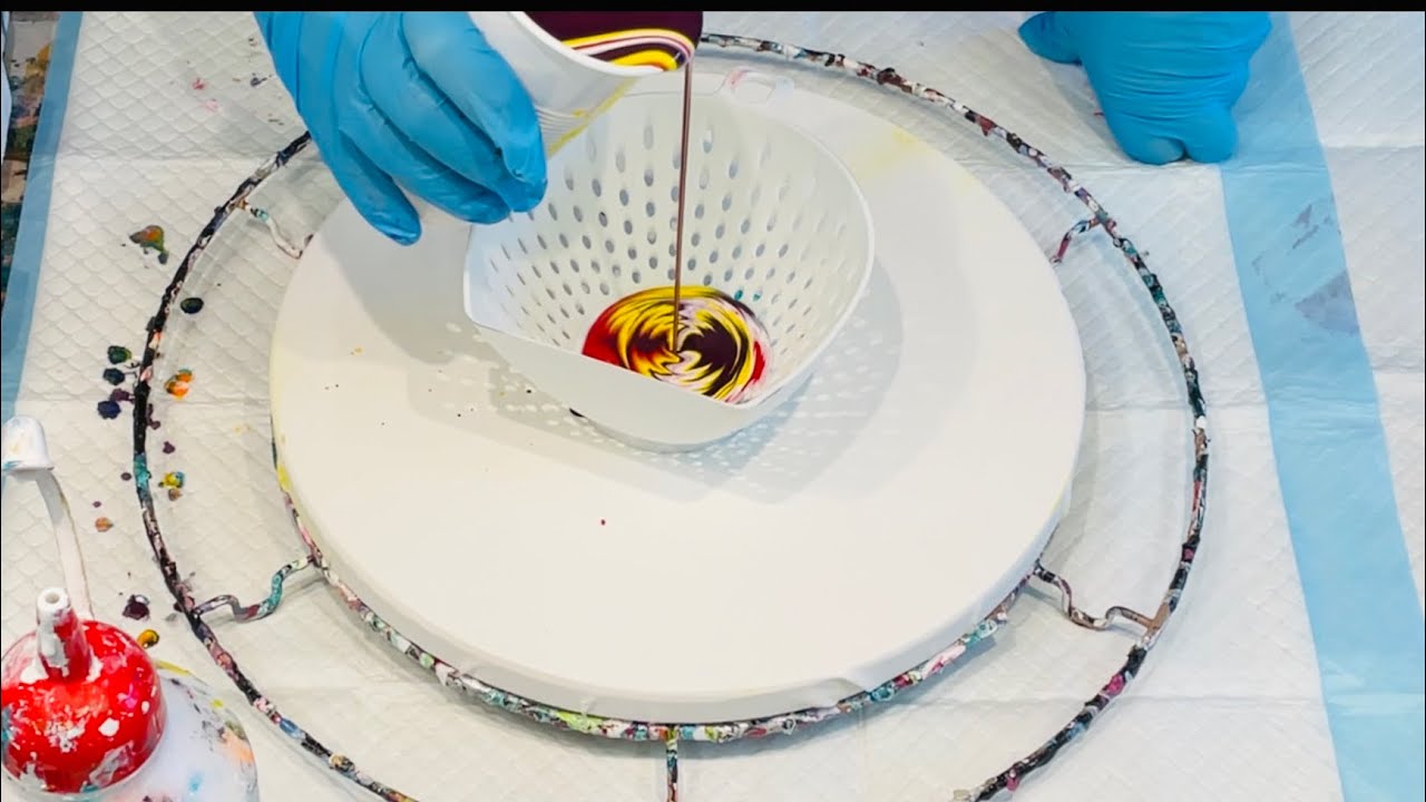 WOW~MUST SEE~kaleidoscope colanders pour/-strainer/Sieve pour~acrylic pouring~fluid art
