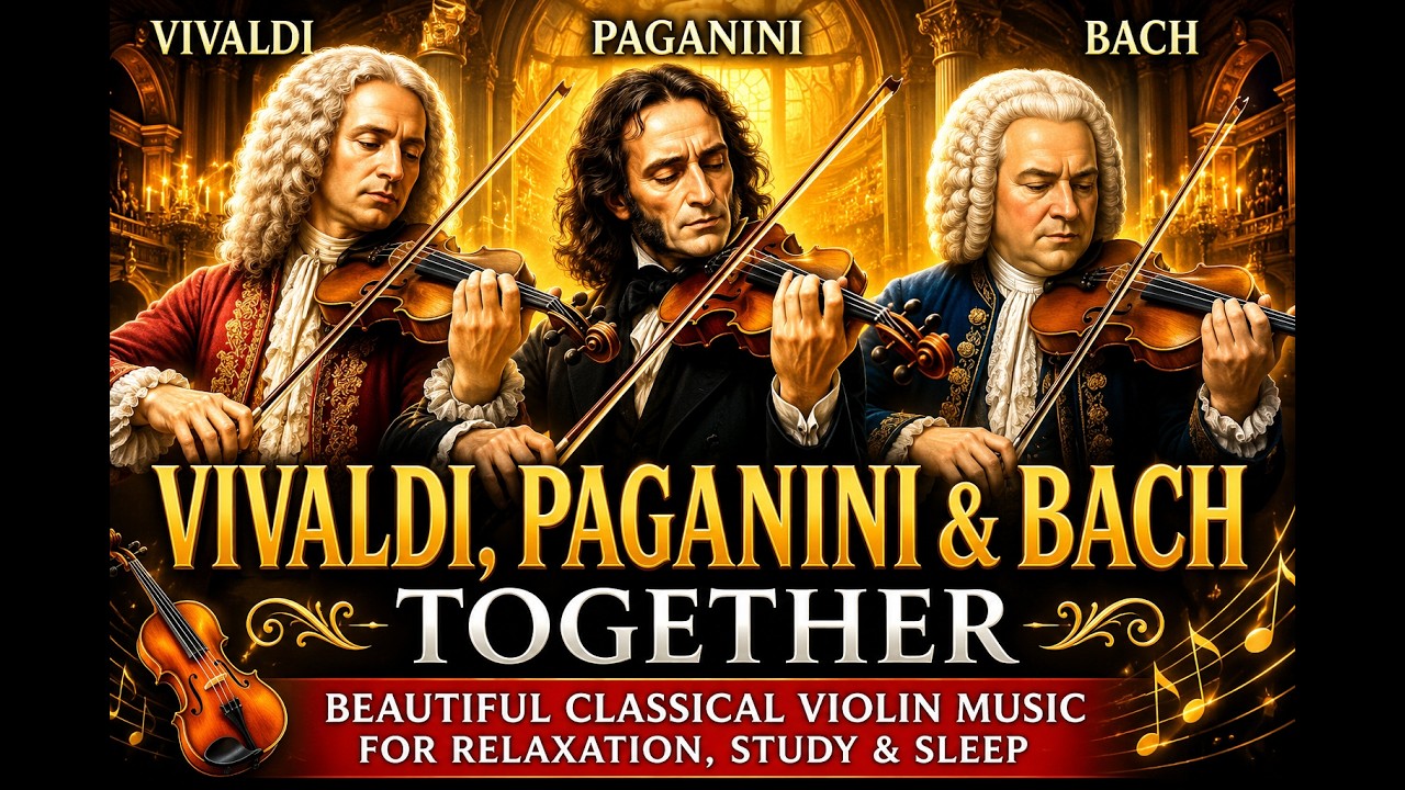 🎻 Vivaldi, Paganini & Bach Together | Beautiful Classical Violin Music for Relaxation, Study & Sleep