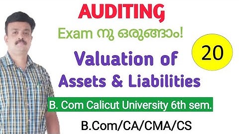 Valuation of Assets and Liabilities/Auditing