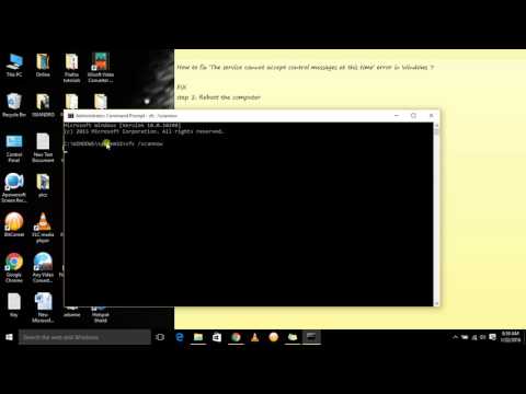 The service cannot accept control messages at this time' error in Windows 7,windows 8,windows 10