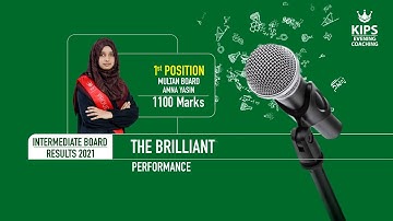Amna Yasin | 1st Position in Inter Results 2021 | KIPS Preparations | R&T Session