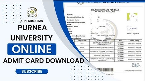 Purnea University part 3 ka admit card download kare/ BA PART 3 KA ADMIT CARD