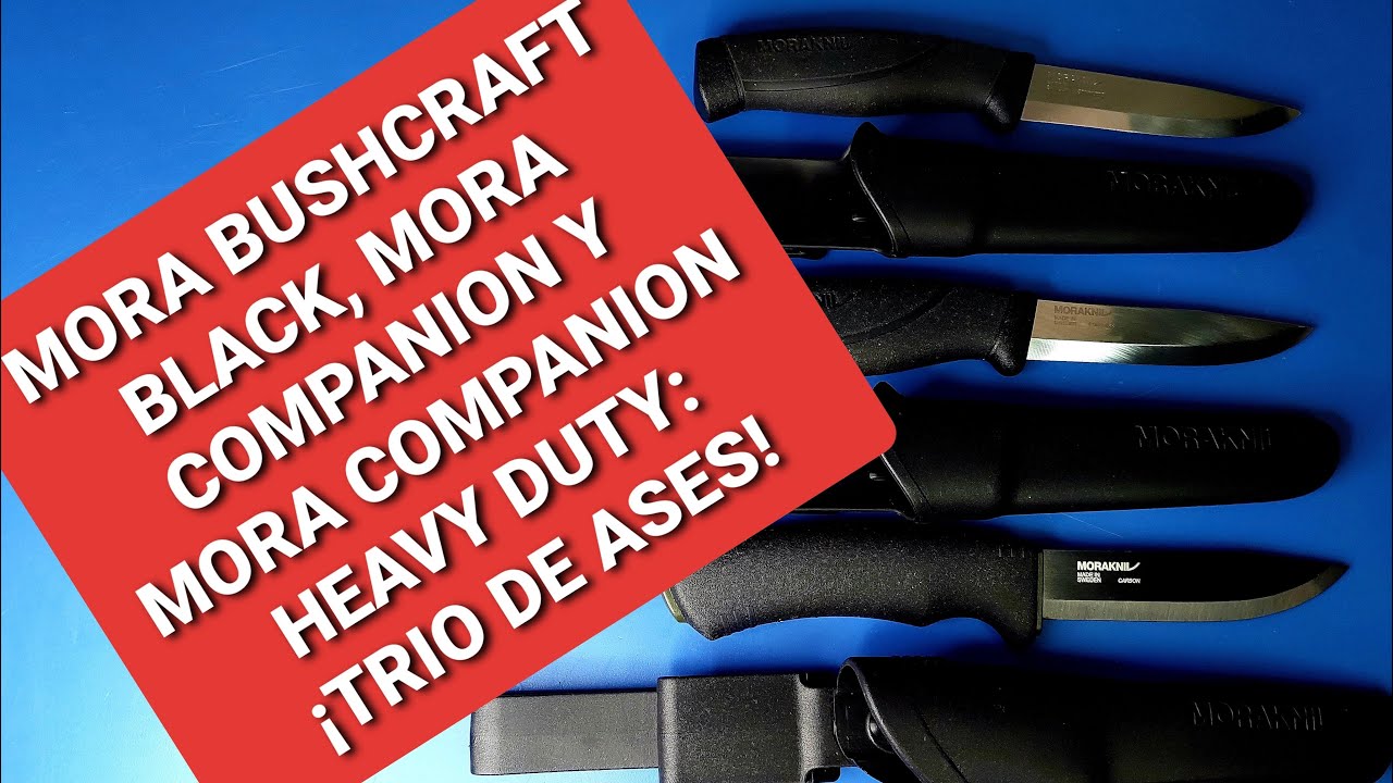 CUCHILLOS MORA BUSHCRAFT BLACK, MORA COMPANION Y COMPANION HEAVY DUTY :  ¡TRIO DE ASES! 🥇🥈🥉 