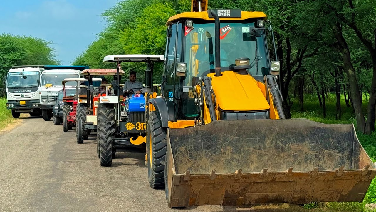 Jcb 3dx loading Mud in TATA Tippers Tractors Swaraj 855 New Holland 3630 Tractor New Thar jcb Truck