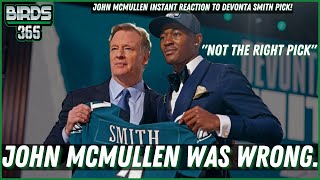 John McMullen Live Reaction To Philadelphia Eagles Selecting DeVonta Smith!