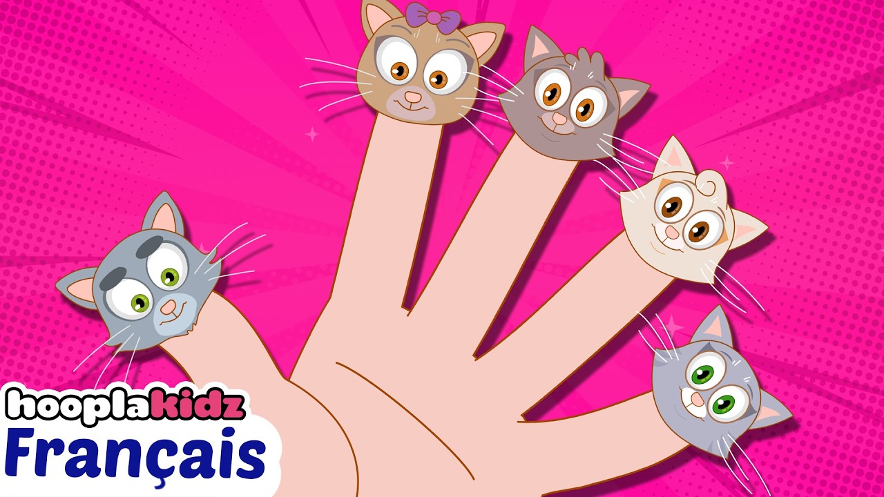 Famille De Doigts De Chat | Chansons des Maternelles | Hooplakidz Francais