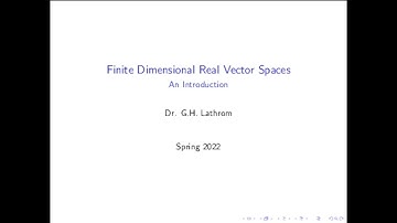 Finite Dimensional Real Vector Spaces - An Introduction