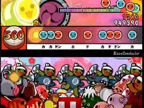 【太鼓さん次郎】プレイ動画　BlazeConductor（グルーヴコースター東方アレンジより） 創作譜面　配布あり
