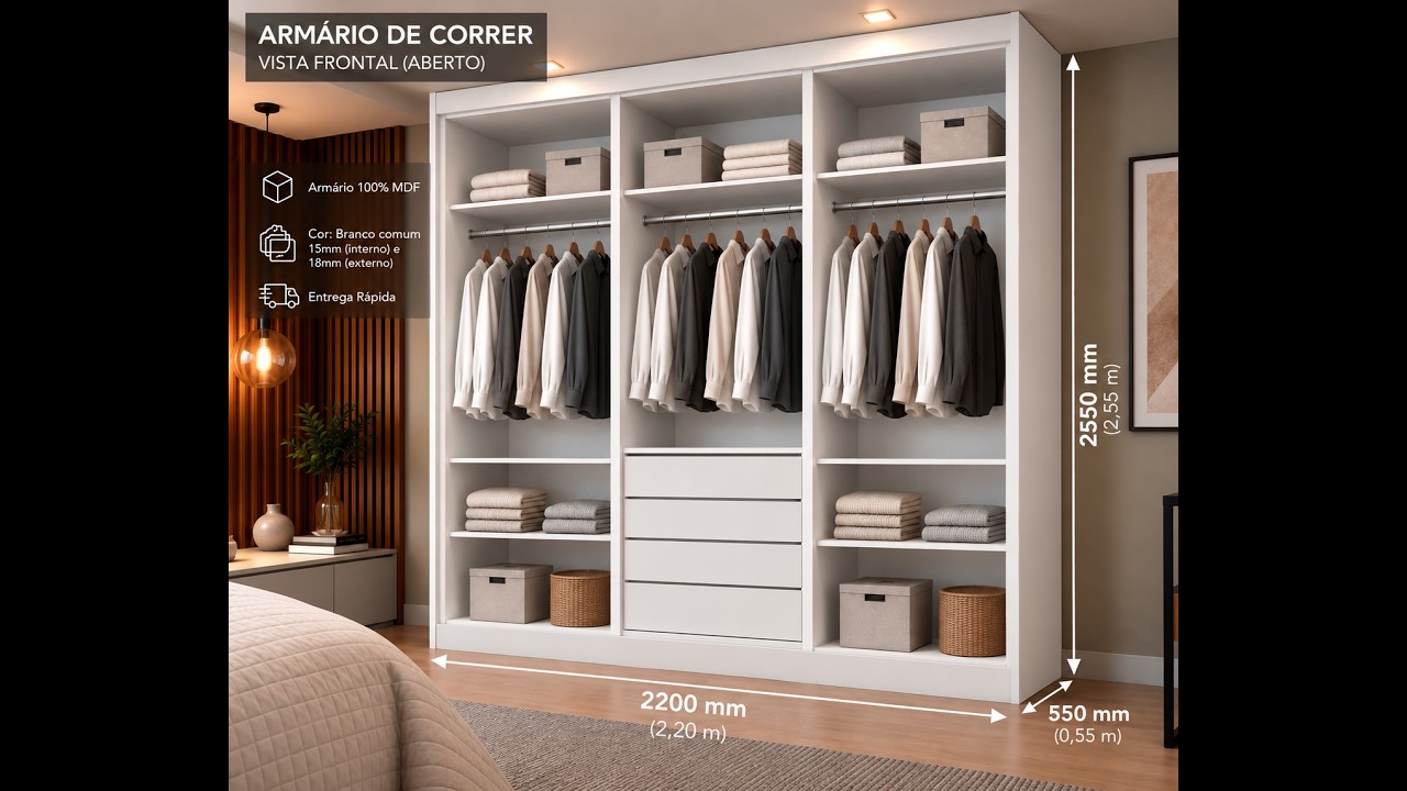 Guarda-roupa de correr pronto da Projette