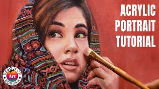 Acrylic Portrait Painting Tutorial | Portrait Painting for Beginners on Canvas by Debojyoti Boruah