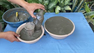 Cement craft ideas with plastic basin - Easy to make at home garden decorative pots by SamGar Ideas 1,776 views 1 month ago 8 minutes, 14 seconds
