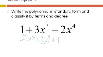 5.1 Polynomials Functions 2 (classifying polynomials by degree and terms)