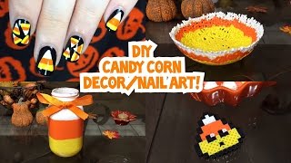 DIY Candy Corn fall/Halloween DECOR/NAIL ART
