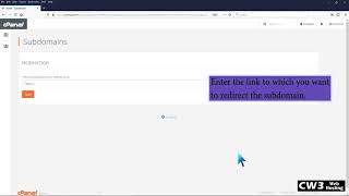 How to Redirect subdomain to an external URL with The CW3 Web Hosting