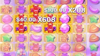 OMG!!!! Incredible 34 spin win on Sugar Rush slot bonus buy compilation Unbelievable win