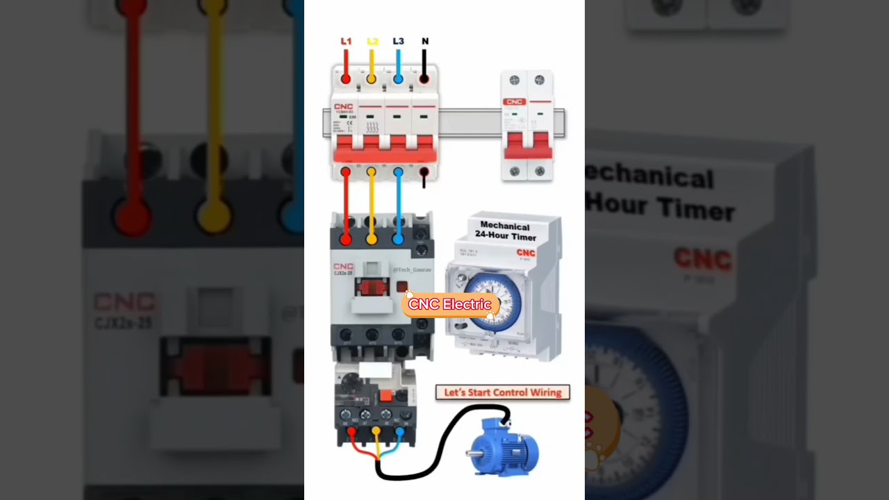 CNC Three Phase MCB Dol Starter Power With Timer Switch