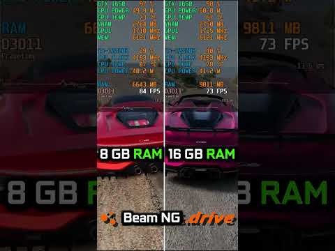 8GB vs 16GB RAM - BeamNG.drive