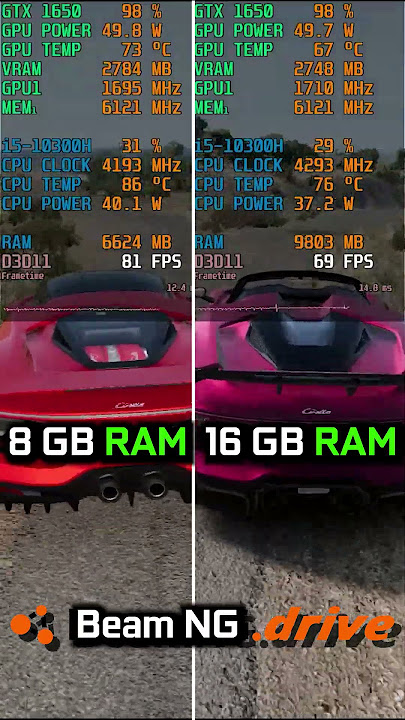 8GB vs 16GB RAM - BeamNG.drive