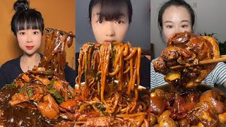 Mukbang Food Eating Show | 먹방음식 돼지허벅지찜 | 매운 음식 볶음 국수 | 매운 스파게티 먹기