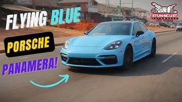 The Flying Porsche Panamera -  Launch Control Race & Wicked Blue Paint Job