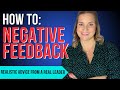How to give bad feedback to an employee