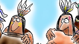 Gag Cartoon Four Great Chiefs of the Plains - Chief Sitting Duck
