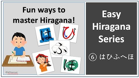 Easy Hiragana はひふへほ with mnemonics and reading practice (video #6)
