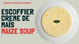 Explaining the various soup types in French cooking | Example how to make a roux based corn soup.