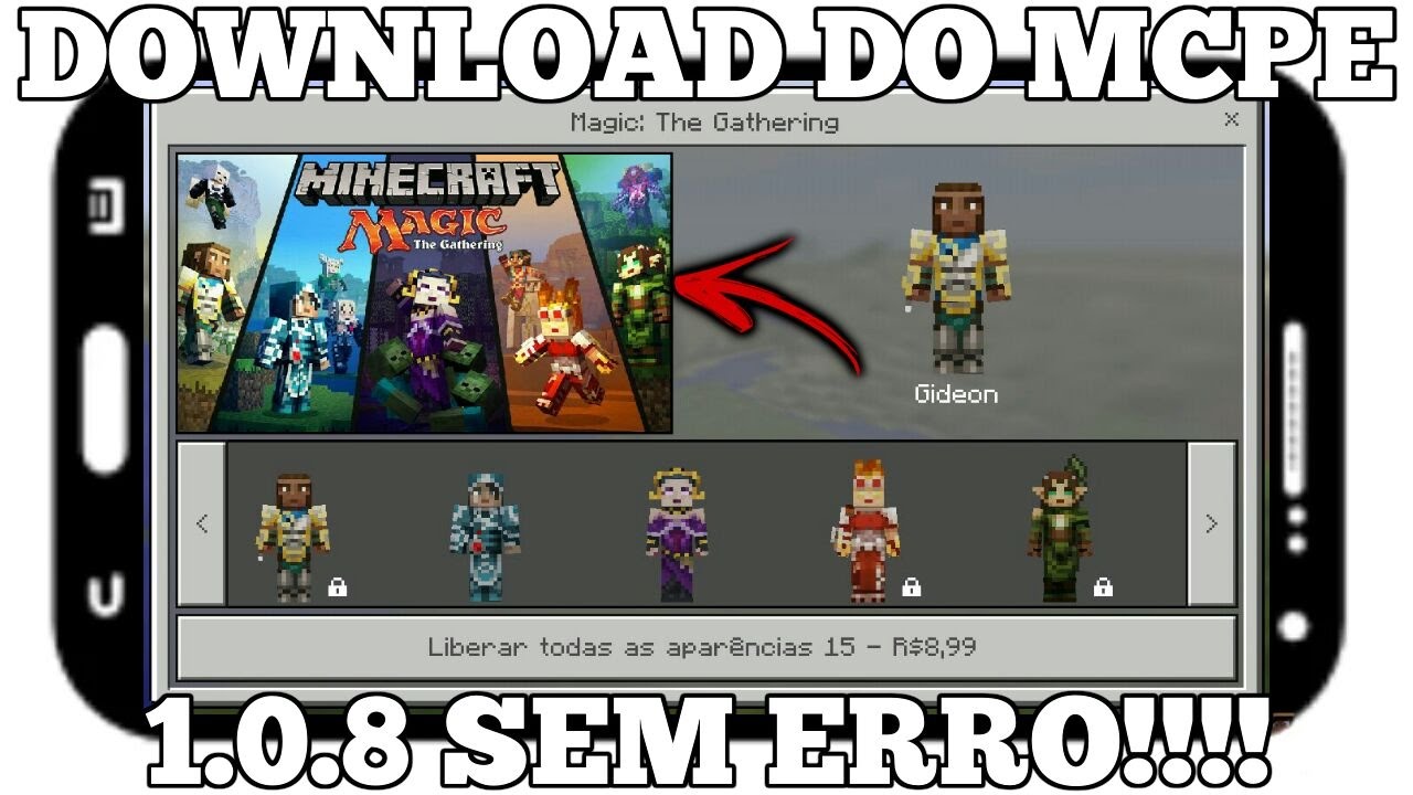 Baixe Minecraft Pocket Edition 1.0.8 (Sem erro de análise)