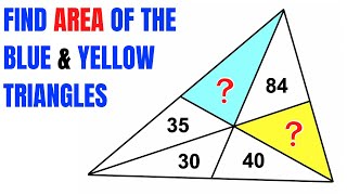 Can you find the area of Blue and Yellow triangles? | Important Geometry skills explained