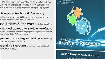 Microsoft Enterprise Project Management (EPM) Archive & Recovery Solution